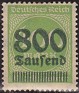 Germany 1923 Numeros 800th - 400M Verde Scott 265
